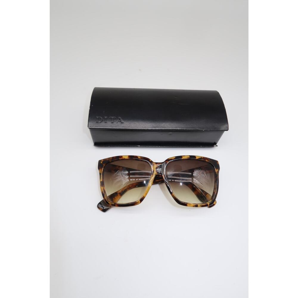 Dita Brown Havana Frame Taxon Square Sunglasses
